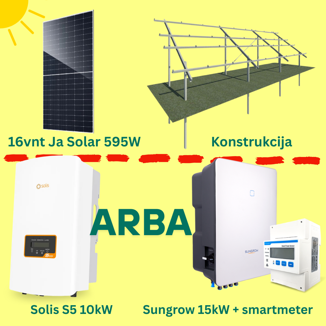 Antžeminės komplektas 9,52kW - kalamais poliais