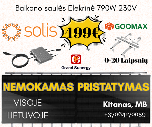 800W (790W) Balkono saulės elektrinė (į rozetę). Nmeokamas pristatymas